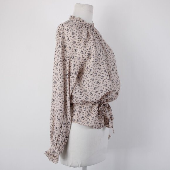 Joie Top Sz S Lt Pink Lavender Multi Color Floral Collared Cotton Viscose Top - Picture 6 of 13